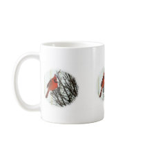 Cardinal in Bush Coffee Mugs