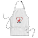 Cardinal in Heart aprons