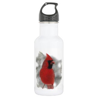 Cardinal in Snow 18oz Water Bottle