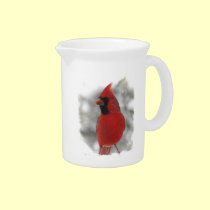 Cardinal in Snow pitchers