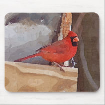 Cardinal in Winter Mouse Mats