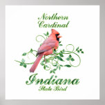Cardinal Indiana State Bird posters