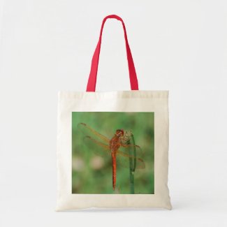 Cardinal Meadowhawk Dragonfly tote bag bag