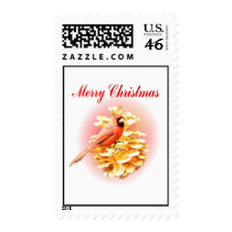Cardinal Merry Christmas postage