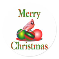 Cardinal Merry Christmas stickers