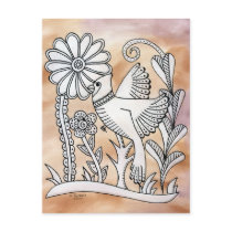 Cardinal Mexican Bark Style Post Card