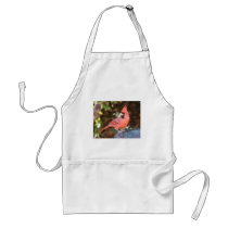 Cardinal on Bird Bath Apron
