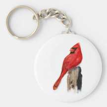 Cardinal on Post Key Chains