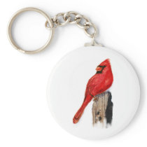 Cardinal on Post Key Chains