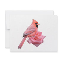 Cardinal on Rose Custom Invite