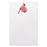Cardinal on Rose Custom Stationery