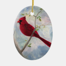 cardinal Oval Ornament