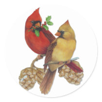 Cardinal Pair Stickers
