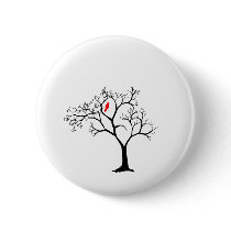 Cardinal Red Bird in Snowy Winter Tree buttons