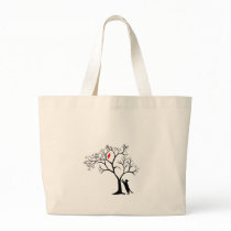 Cardinal Red Bird in Snowy Winter Tree & Cat bags