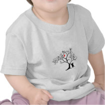 Cardinal Red Bird in Snowy Winter Tree & Cat t-shirts