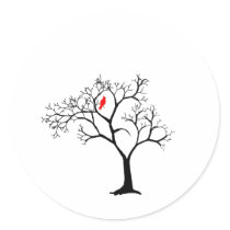Cardinal Red Bird in Snowy Winter Tree stickers