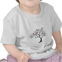 Cardinal Red Bird in Snowy Winter Tree t-shirts