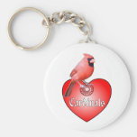 Cardinal Red Heart Key Chains