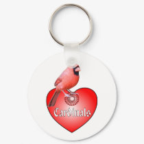 Cardinal Red Heart keychains