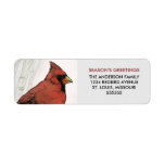 Cardinal Season's Greetings Return Address Labels labels