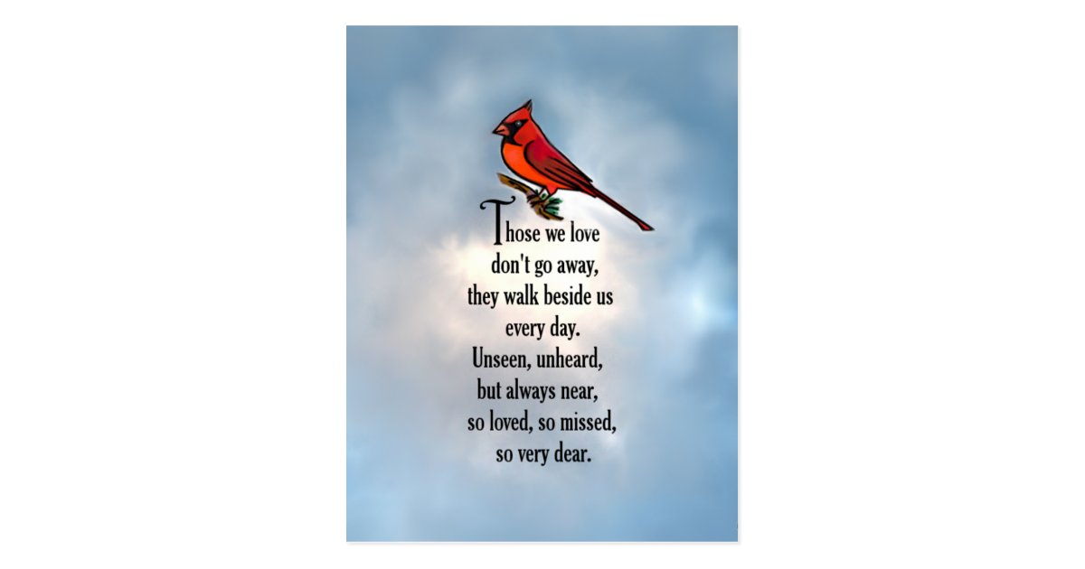 Cardinal &ldquo;So Loved&rdquo; Poem Postcard | Zazzle