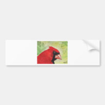 Cardinal Watercolor Bumper Sticker