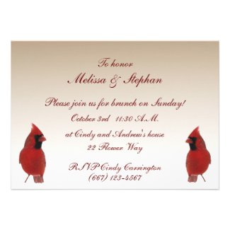 Cardinal Wedding Brunch Personalized Invitation