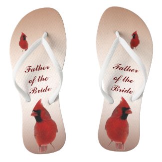 Cardinal Wedding Father of the Bride Flip Flops