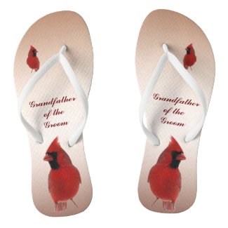 Cardinal Wedding Grandfather of Groom Flip Flops