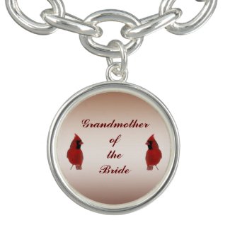 Cardinal Wedding Grandmother of the Bride Charm Bracelets