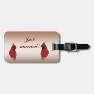 Cardinal Wedding Travel Bag Tag