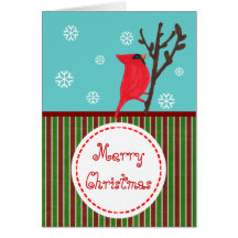 Cardinal Whimsical Christmas Greeting Card