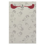 Cardinals and Flowering Vines Monogram Stationery