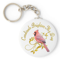 Cardinals Brighten My Day keychains