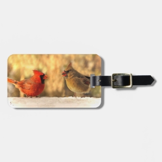 Cardinals in Autumn Luggage Tag