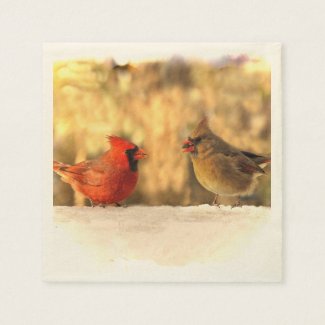 Cardinals in Autumn Paper Napkins