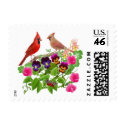 Cardinals in the Garden Postage stamp