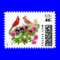 Cardinals in the Garden Postage postage