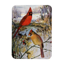 Cardinals in Winter Magnet