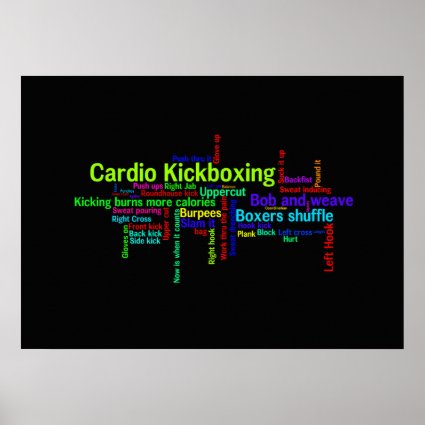 Cardio Kickboxing Word Cloud Poster