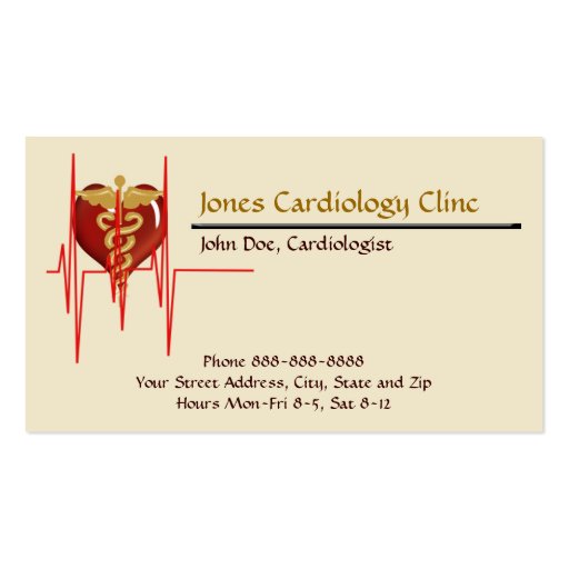 Cardiologist  Business Card (front side)
