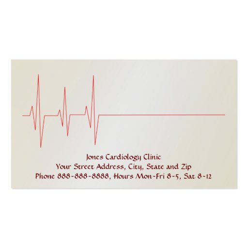 Cardiologist  Business Card (back side)