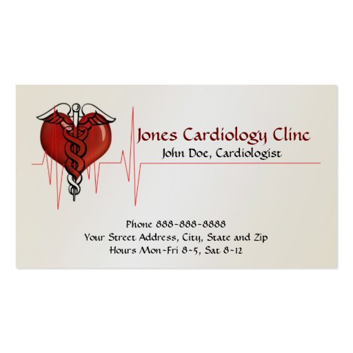 Cardiologist  Business Card (front side)