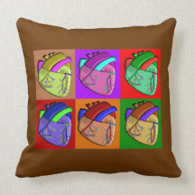 Cardiology Heart Pop Art Pillow