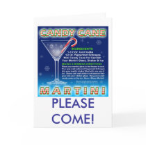 Cards - Holiday Invitations - Candy Cane Martini
