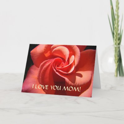 CARDS MOM I Love You Mum Greeting Card Rose by Basleeartprintgifts