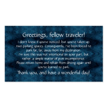 Cards to leave on others' windshields. business card templates
