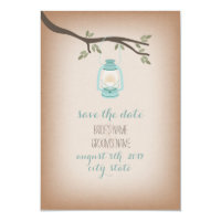 Cardstock Inspired Blue Lantern Save The Date Card