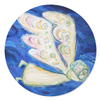 Care of the Soul Angel with Baby Angel Art Sticker sticker